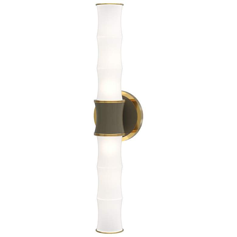Image 1 Kane 21.75" High Smokey Taupe Finish Modern Brass Accent Wall Sconce
