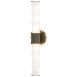 Kane 21.75" High Smokey Taupe Finish Modern Brass Accent Wall Sconce