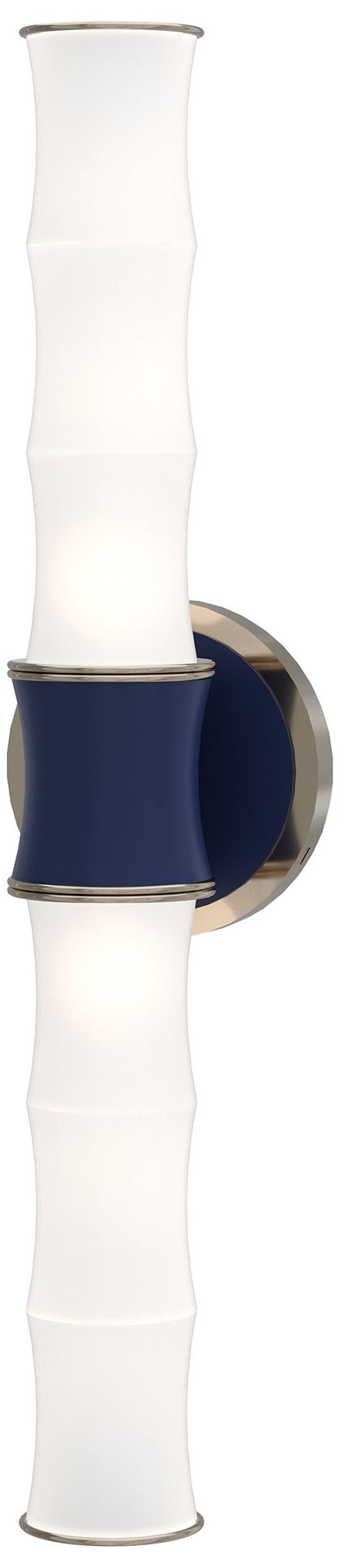 Kane 21.75"H Matte Midnight Blue Polished Nickel Wall Sconce Made to O