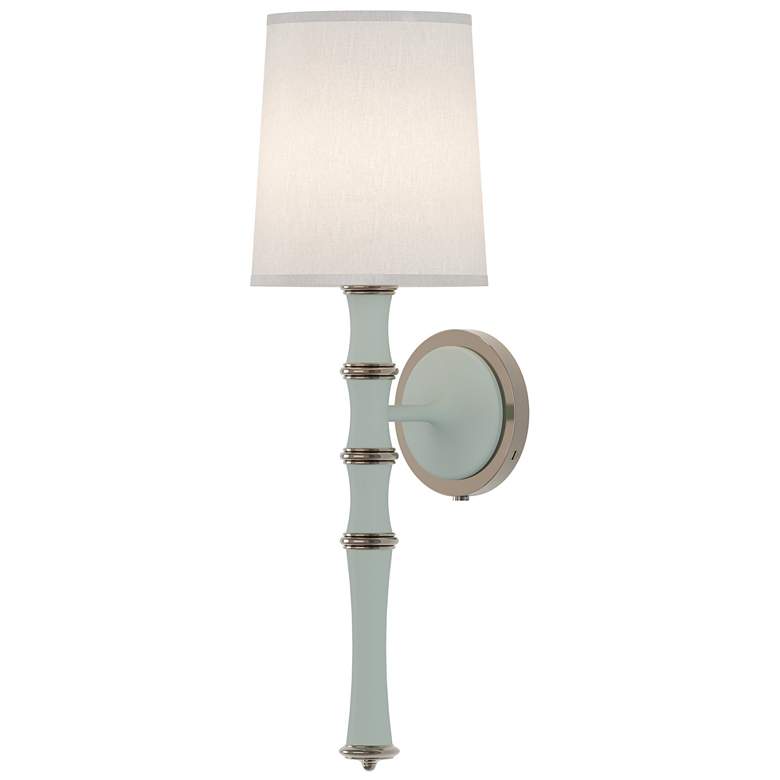 Image 1 Kane 22.5"H Matte Celadon Polished Nickel Wall Sconce w/ Ascot White Shade