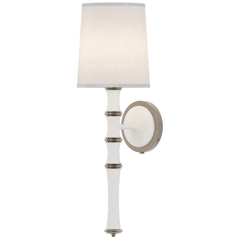 Image 1 Kane 22.5"H Matte Daisy Polished Nickel Wall Sconce w/ Ascot White Shade
