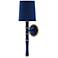 Kane 22.5"H Matte Midnight Blue Modern Brass Wall Sconce w/ Celadon Shade