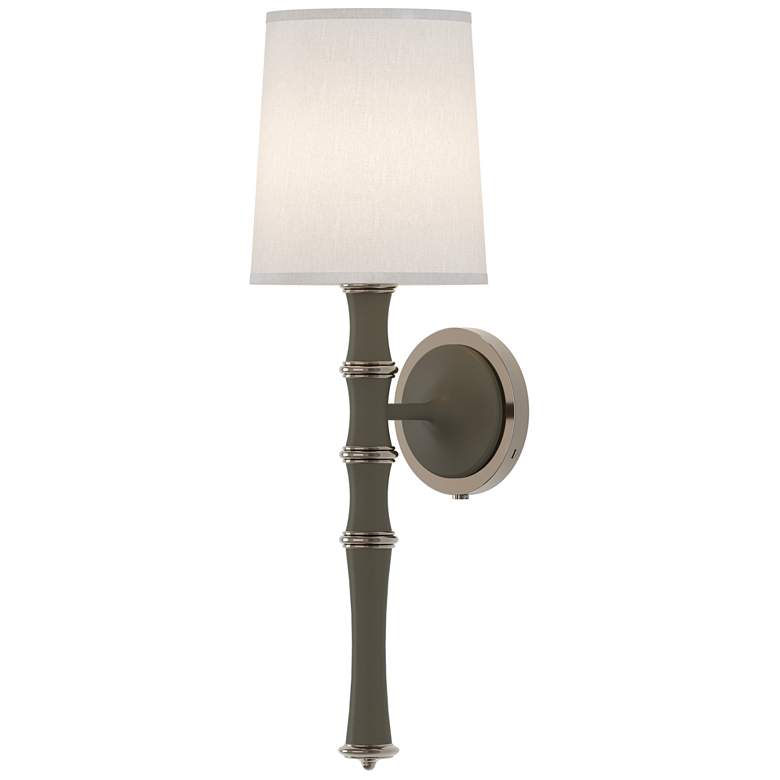 Image 1 Kane 22.5"H Matte Smokey Polished Nickel Wall Sconce w/ Ascot White Shade