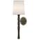 Kane 22.5"H Matte Smokey Polished Nickel Wall Sconce w/ Ascot White Shade