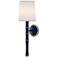 Kane 22.5"H Midnight Blue Polished Nickel Wall Sconce w/ Ascot White Shade