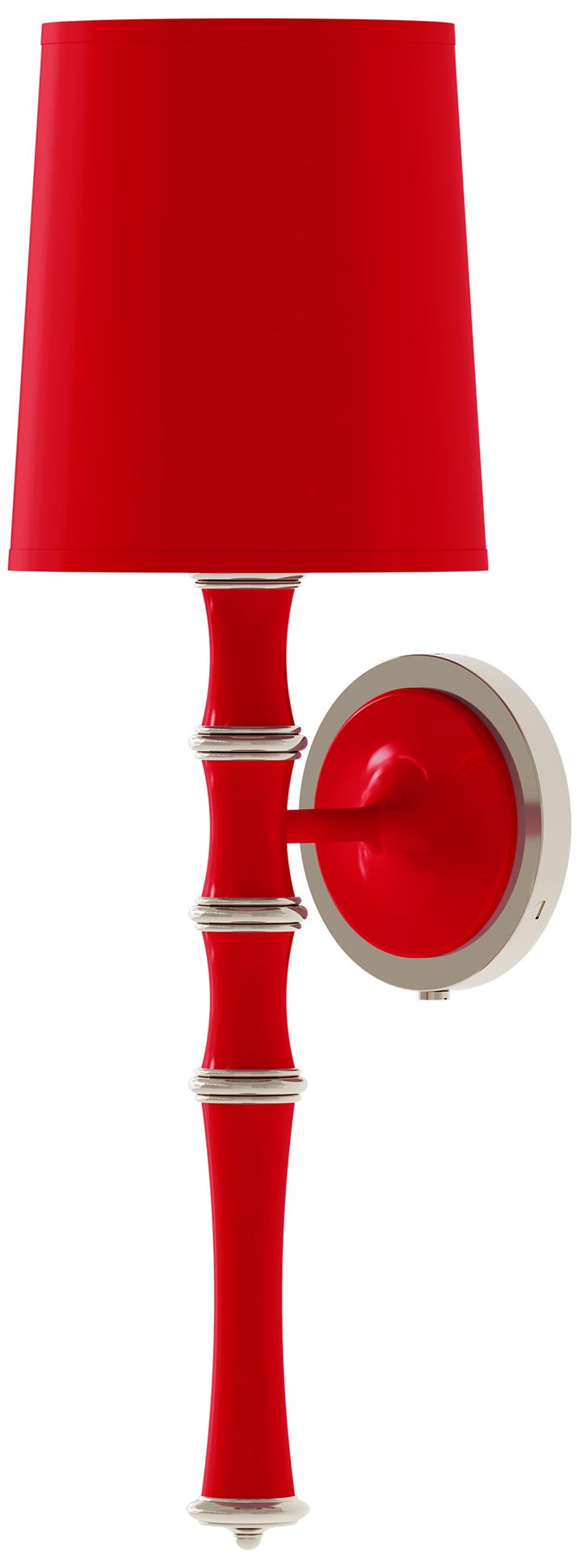 Kane 22.5"H Ruby Red Polished Nickel Wall Sconce w/ Celadon Made to Order