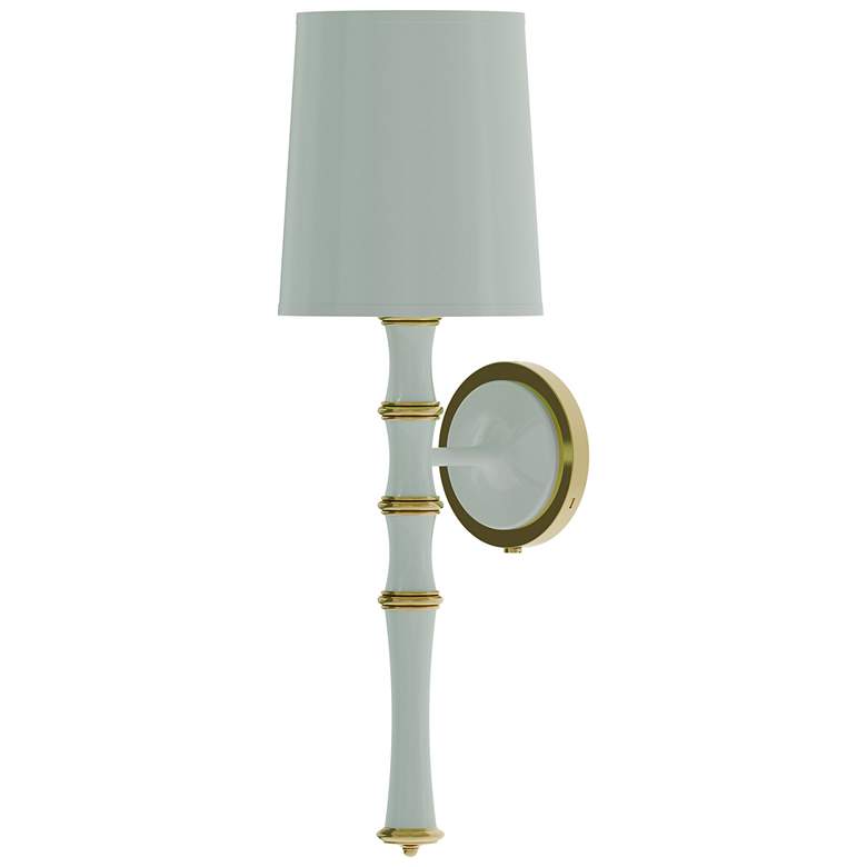 Image 1 Kane 22.5" High Celadon Modern Brass Finish Wall Sconce with Celadon Shade