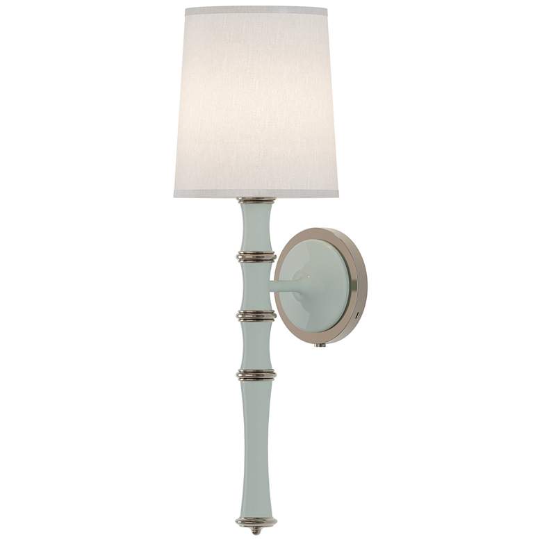 Image 1 Kane 22.5" High Celadon Polished Nickel Wall Sconce w/ Ascot White Shade