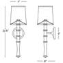 2_Kane 22.5" High Daisy Modern Brass Finish Wall Sconce with Celadon Shade more views