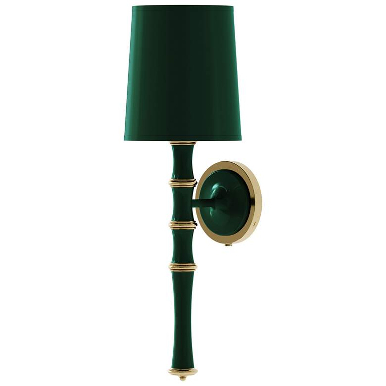 Image 1 Kane 22.5" High Jungle Modern Brass Finish Wall Sconce with Celadon Shade