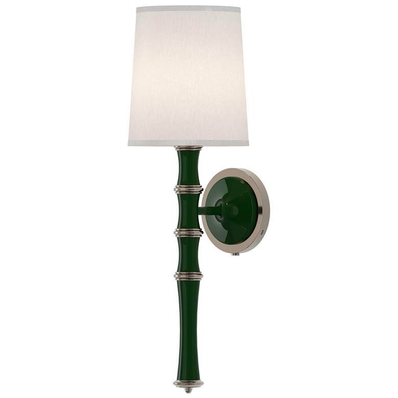 Image 1 Kane 22.5" High Jungle Polished Nickel Wall Sconce w/ Ascot White Shade