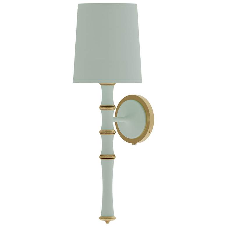 Image 1 Kane 22.5" High Matte Celadon Modern Brass Wall Sconce w/ Celadon Shade