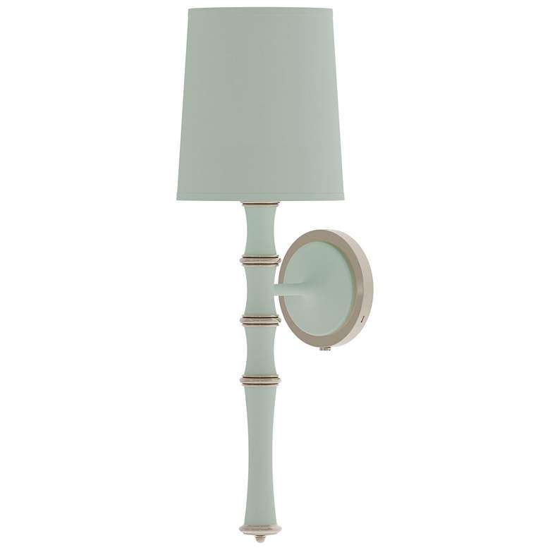 Image 1 Kane 22.5" High Matte Celadon Polished Nickel Wall Sconce w/ Celadon Shade