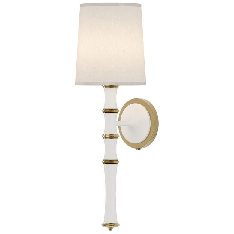 Image 1 Kane 22.5" High Matte Daisy Modern Brass Wall Sconce w/ Fondine Shade