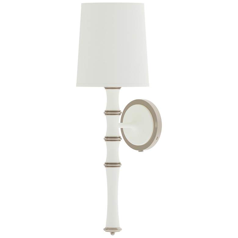 Image 1 Kane 22.5" High Matte Daisy Polished Nickel Wall Sconce w/ Celadon Shade