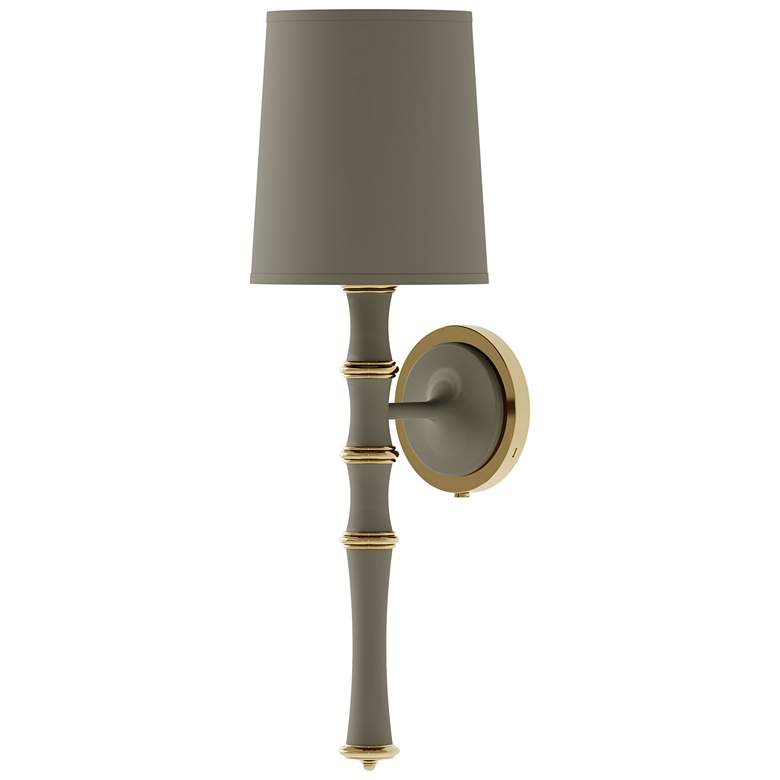 Image 1 Kane 22.5" High Matte Smokey Modern Brass Wall Sconce w/ Celadon Shade