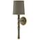 Kane 22.5" High Matte Smokey Modern Brass Wall Sconce w/ Celadon Shade
