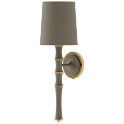 Kane 22.5" High Matte Smokey Modern Brass Wall Sconce w/ Celadon Shade