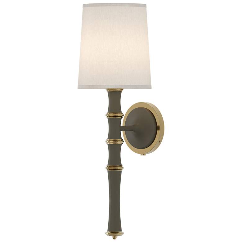 Image 1 Kane 22.5" High Matte Smokey Modern Brass Wall Sconce w/ Fondine Shade