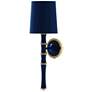 1_Kane 22.5" High Midnight Blue Modern Brass Wall Sconce w/ Celadon Shade