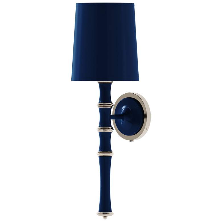 Image 1 Kane 22.5" High Midnight Blue Polished Nickel Wall Sconce w/ Celadon Shade