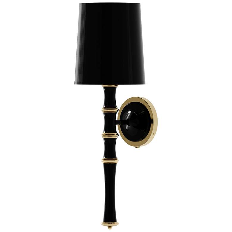 Image 1 Kane 22.5" High Obsidian Modern Brass Finish Wall Sconce with Celadon Shade