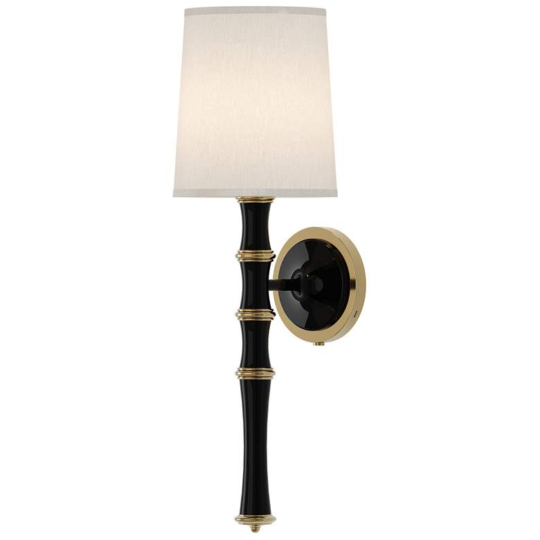 Image 1 Kane 22.5" High Obsidian Modern Brass Finish Wall Sconce with Fondine Shade
