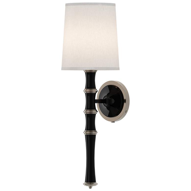 Image 1 Kane 22.5" High Obsidian Polished Nickel Wall Sconce w/ Ascot White Shade