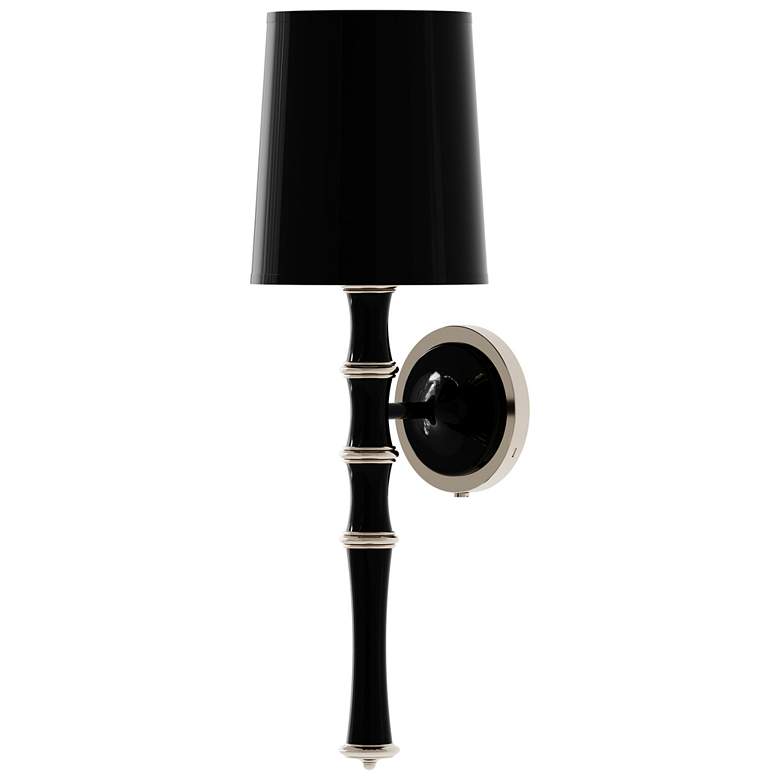 Image 1 Kane 22.5" High Obsidian Polished Nickel Wall Sconce w/ Celadon Shade