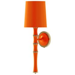 Kane 22.5" High Pumpkin Modern Brass Finish Wall Sconce with Celadon Shade