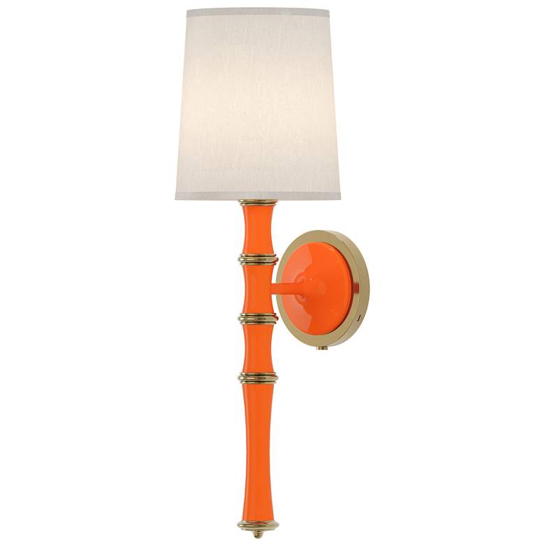 Image 1 Kane 22.5" High Pumpkin Modern Brass Finish Wall Sconce with Fondine Shade