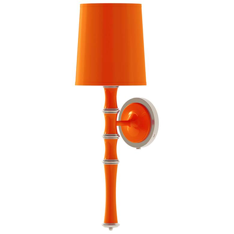 Image 1 Kane 22.5" High Pumpkin Polished Nickel Finish Wall Sconce w/ Celadon Shade