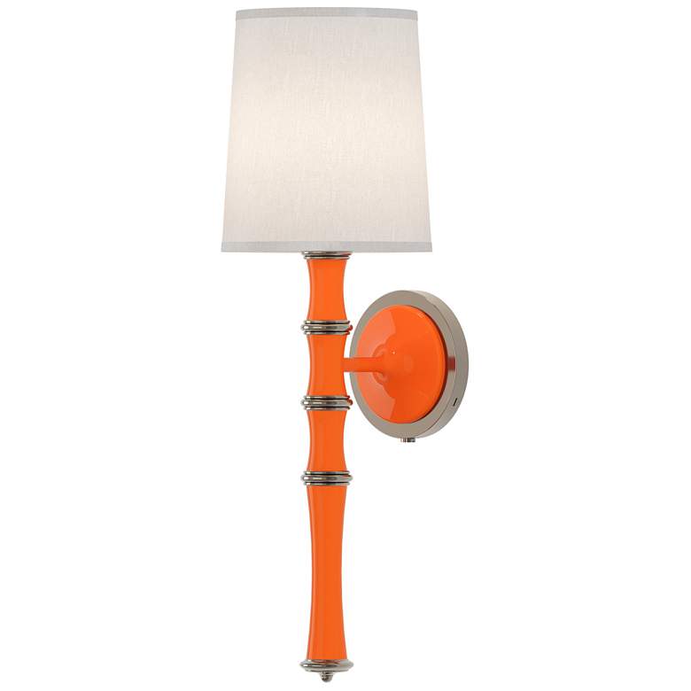 Image 1 Kane 22.5" High Pumpkin Polished Nickel Wall Sconce w/ Ascot White Shade