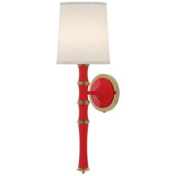 Kane 22.5" High Ruby Red Modern Brass Finish Wall Sconce with Fondine Shade