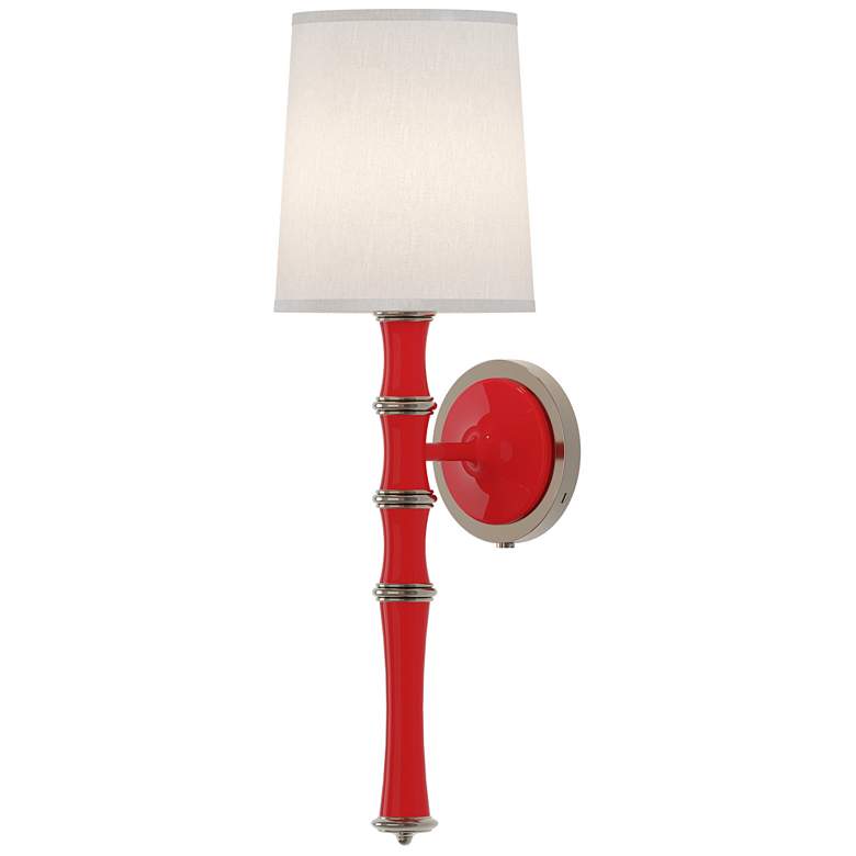 Image 1 Kane 22.5" High Ruby Red Polished Nickel Wall Sconce w/ Ascot White Shade