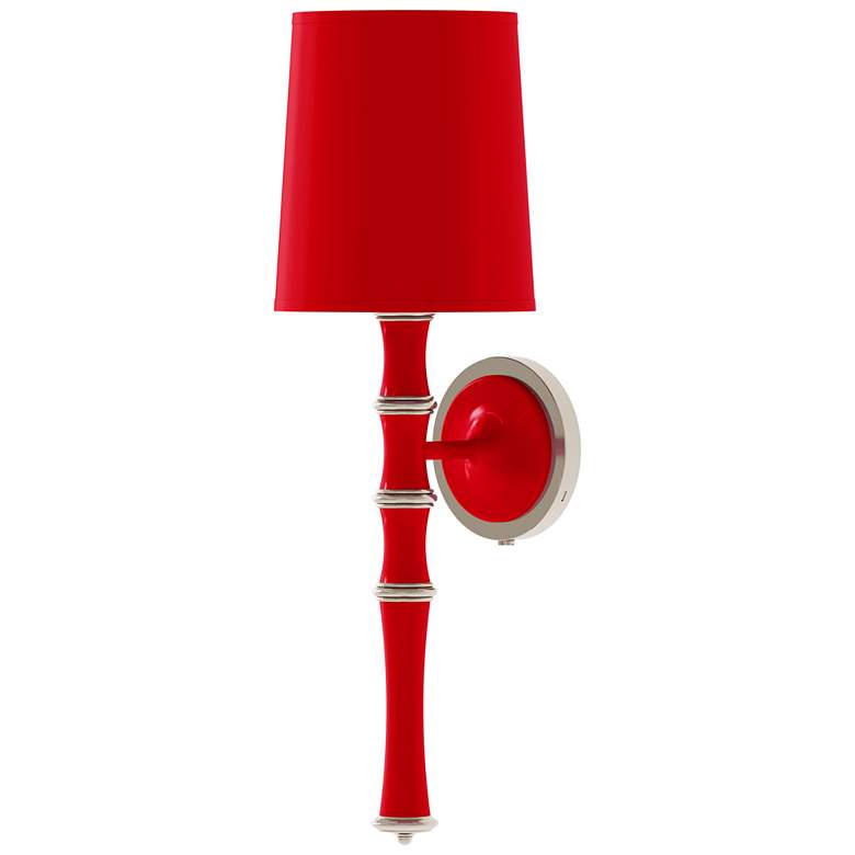 Image 1 Kane 22.5" High Ruby Red Polished Nickel Wall Sconce w/ Celadon Shade