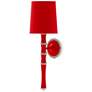 1_Kane 22.5" High Ruby Red Polished Nickel Wall Sconce w/ Celadon Shade