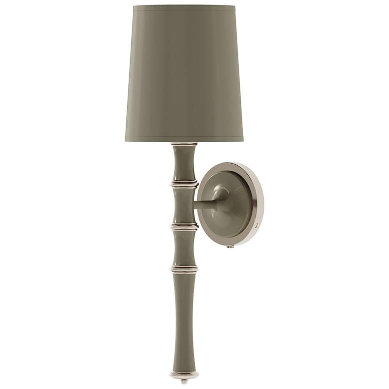 Image 1 Kane 22.5" High Smokey Taupe Polished Nickel Wall Sconce w/ Celadon Shade