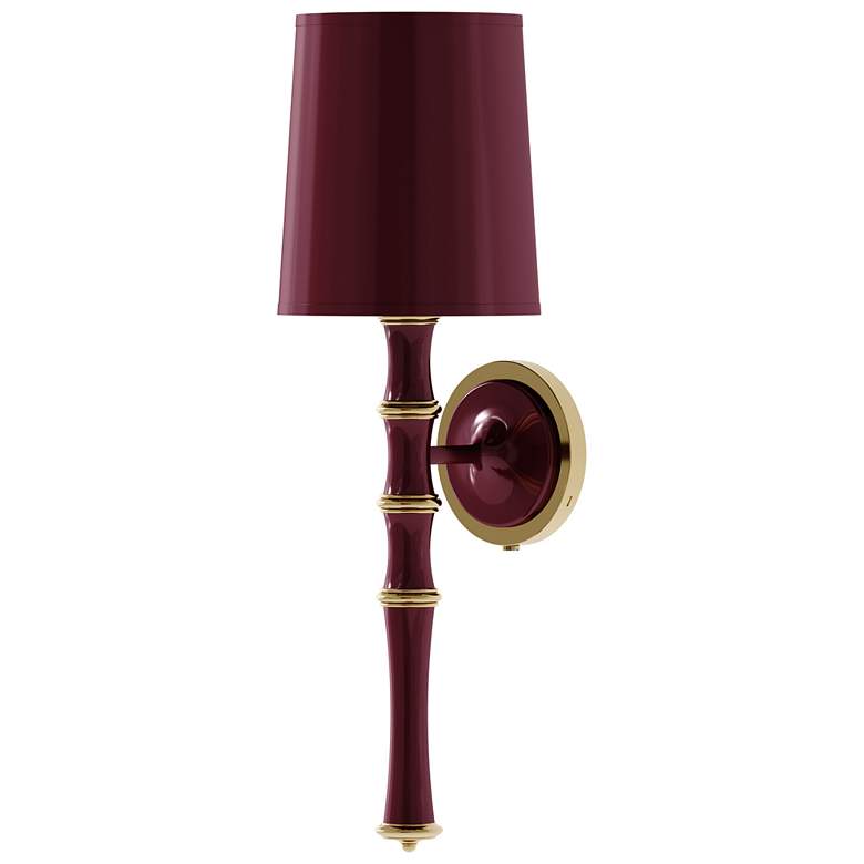 Image 1 Kane 22.5" High Sugar Plum Modern Brass Finish Wall Sconce w/ Celadon Shade
