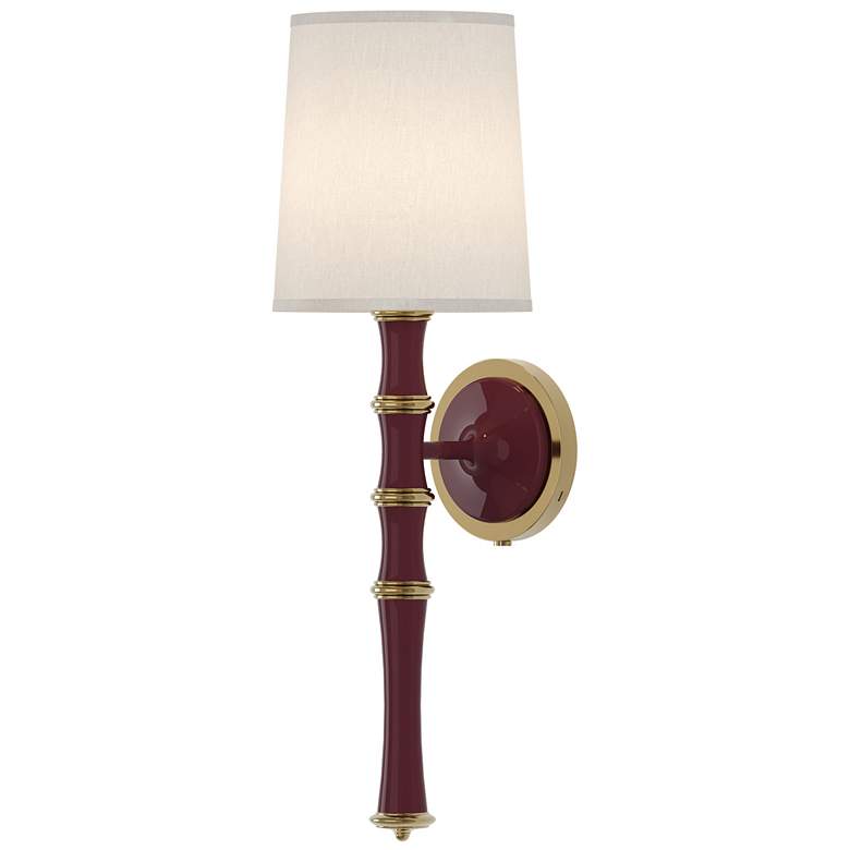 Image 1 Kane 22.5" High Sugar Plum Modern Brass Finish Wall Sconce w/ Fondine Shade