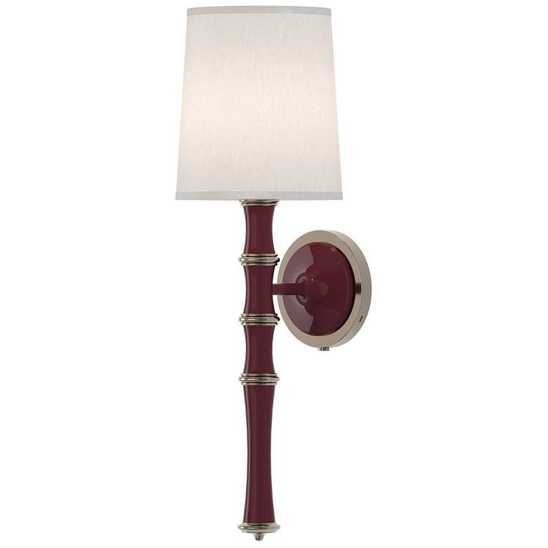Image 1 Kane 22.5" High Sugar Plum Polished Nickel Wall Sconce w/ Ascot White Shade