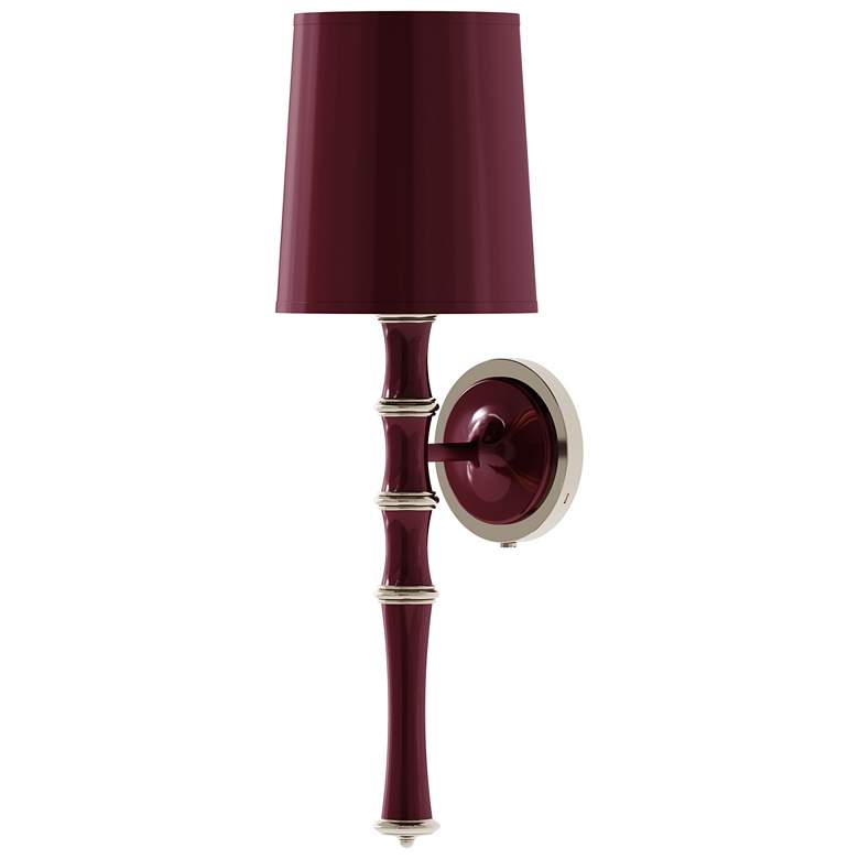 Image 1 Kane 22.5" High Sugar Plum Polished Nickel Wall Sconce w/ Celadon Shade
