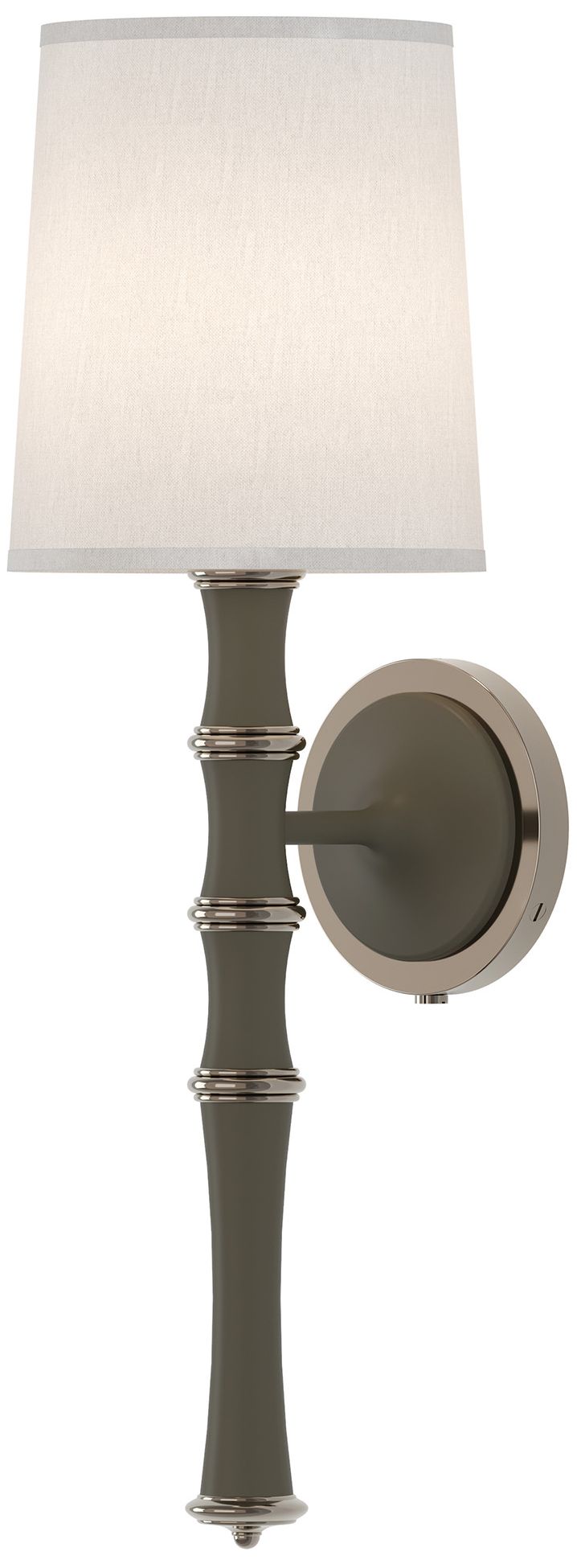 Kane 22.5" Matte Smokey Nickel Wall Sconce w/Ascot Whitee Made to Orde