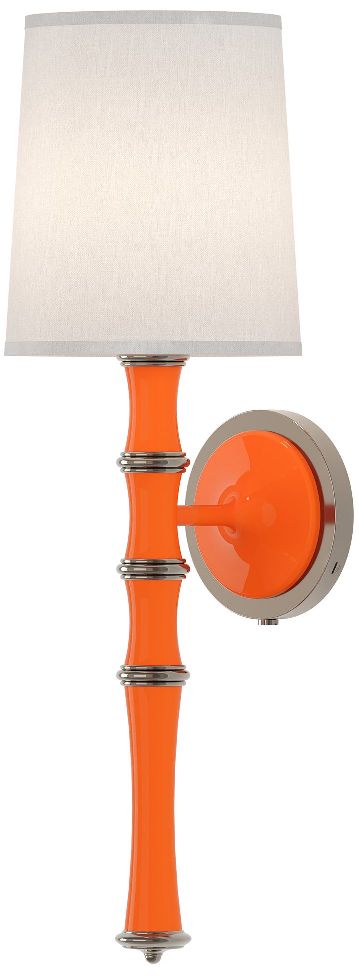 Kane 22.5" Pumpkin Polished Nickel Wall Sconce w/Ascot Whitee Made to