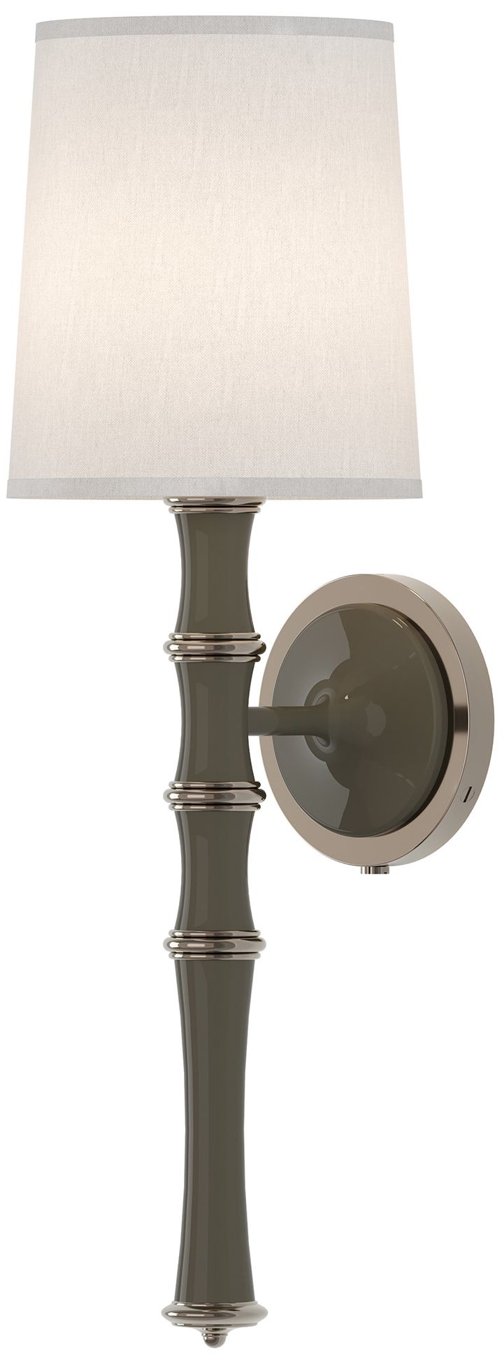 Kane 22.5" Smokey Taupe Nickel Wall Sconce w/Ascot Whitee Made to Orde