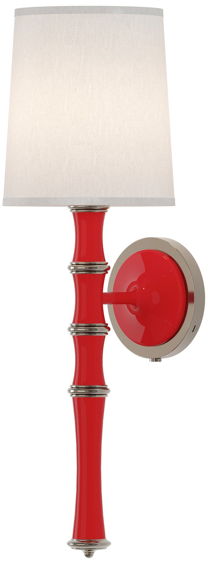 Kane 22.5" Ruby Red Nickel Wall Sconce w/Ascot Whitee Made to Order
