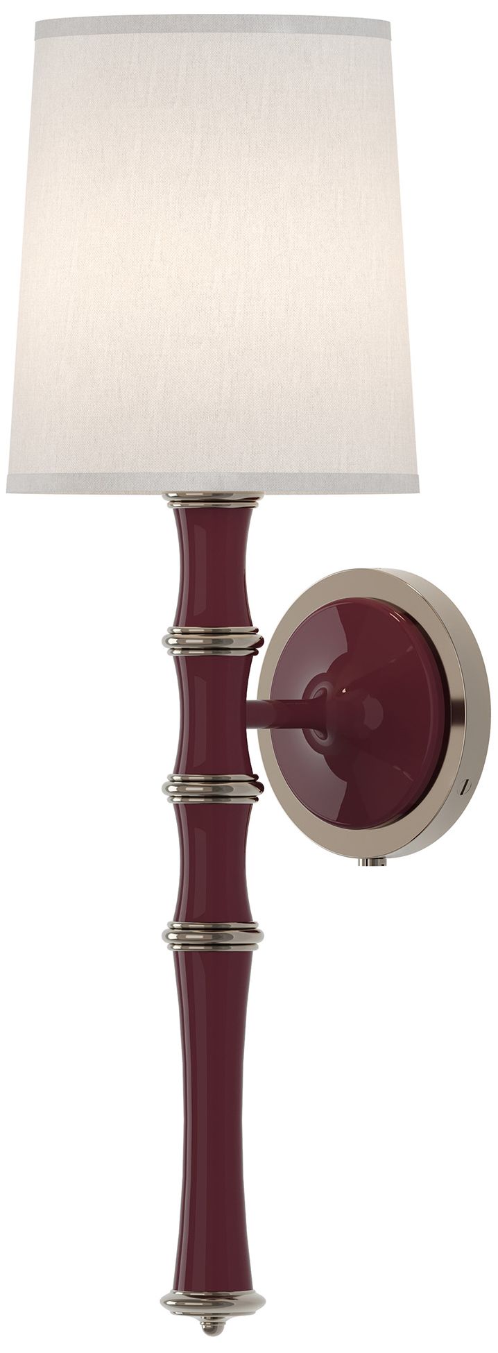 Kane 22.5" Sugar Plum Nickel Wall Sconce w/Ascot Whitee Made to Order