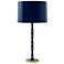 Kane 31"H Blue And Blue And Modern Brass Lamp w/ Midnight Blue Shade