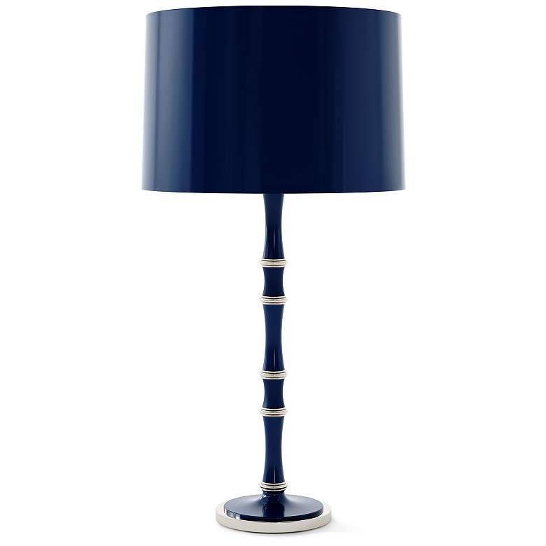 Image 1 Kane 31"H Blue And Blue And Nickel Lamp w/ Midnight Blue Painted Shade