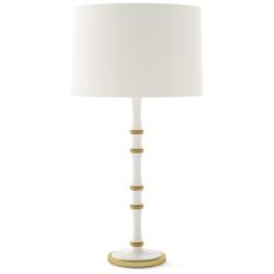 Kane 31"H Daisy And Modern Brass Lamp w/ Matte Daisy Painted Shade